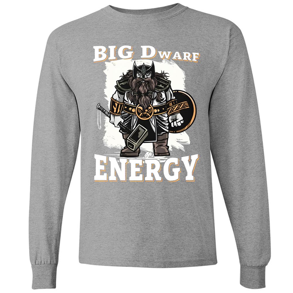 Big Dwarf Energy Long Sleeve T-Shirt - Graphite Heather - 6