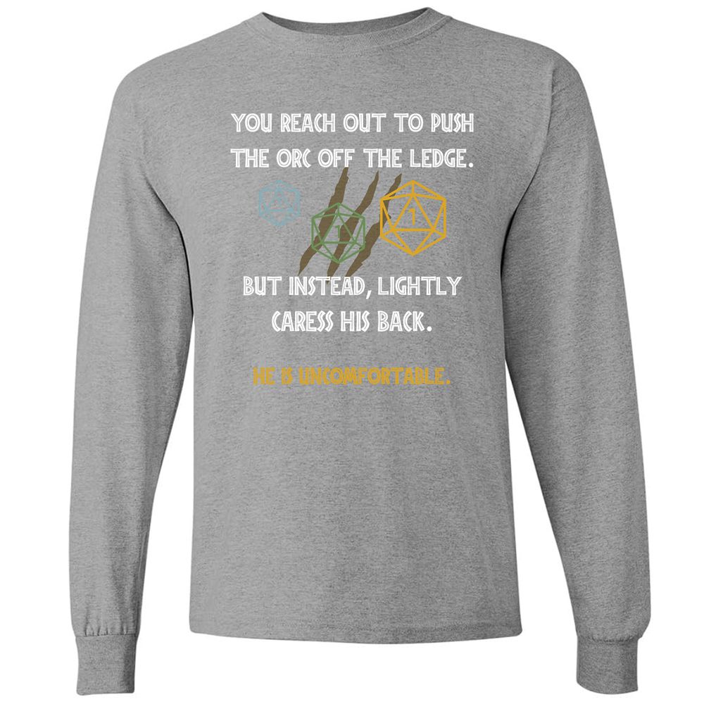 YOU REACH OUT TO PUSH Long Sleeve T-Shirt - Graphite Heather - 6