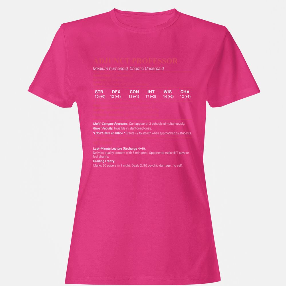 Adjunct Professor Stats Women's T-Shirt - Heliconia - 6