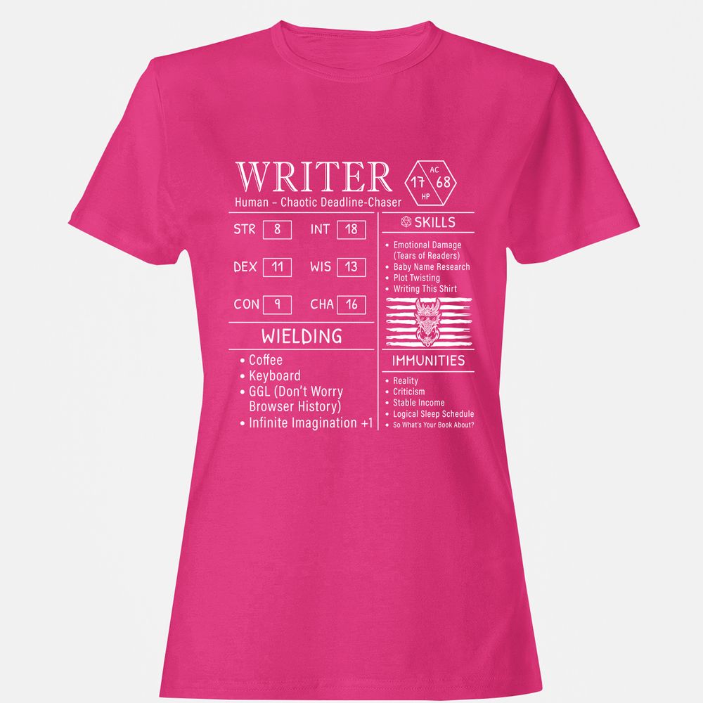 Writer Stats New Women's T-Shirt - Heliconia - 6