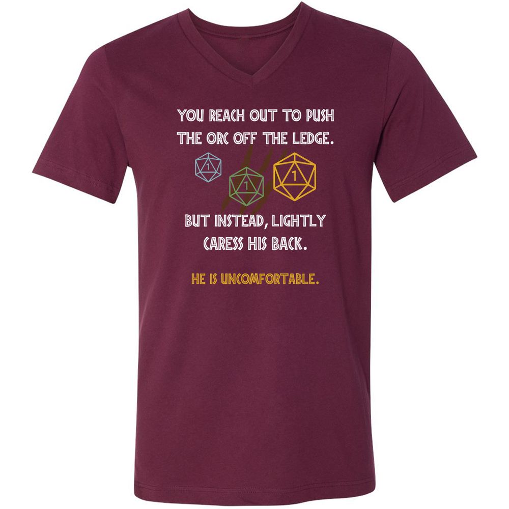 YOU REACH OUT TO PUSH Unisex V-Neck T-Shirt - Maroon - 6