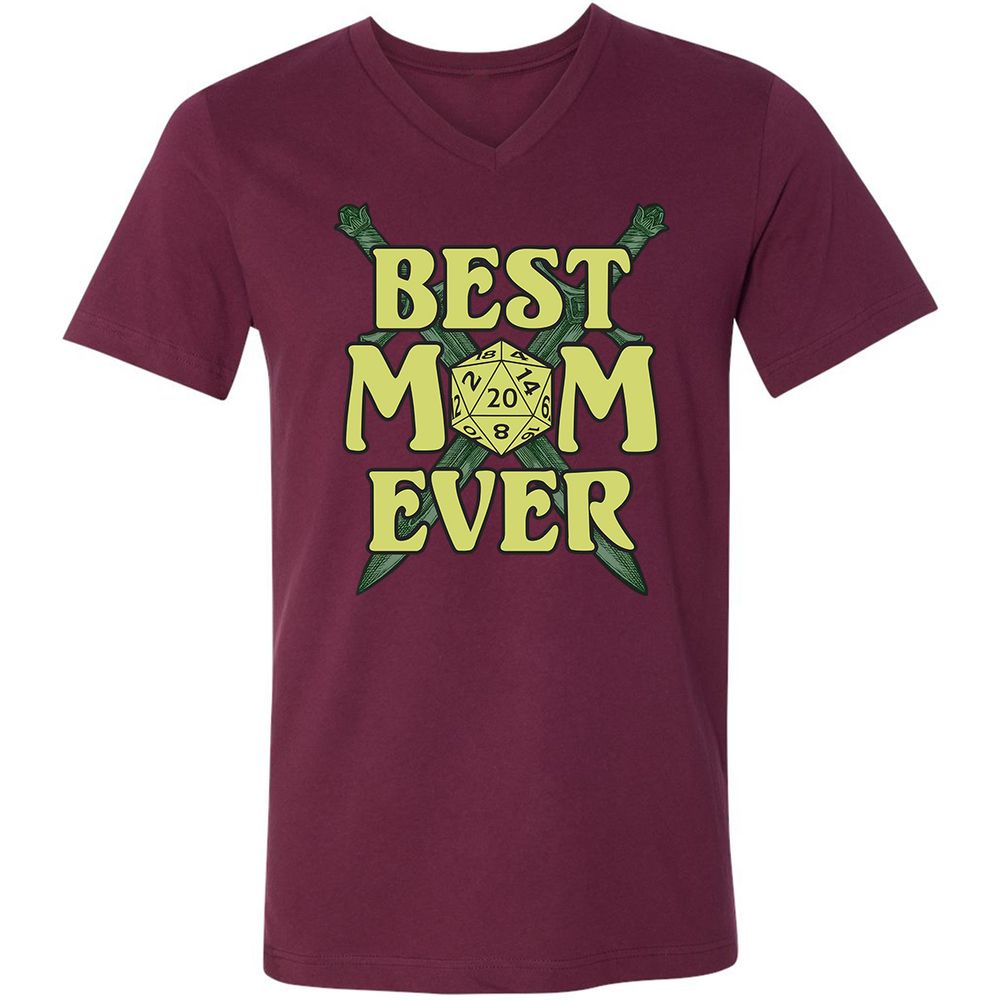 Best Mom Ever Unisex V-Neck T-Shirt - Maroon - 6