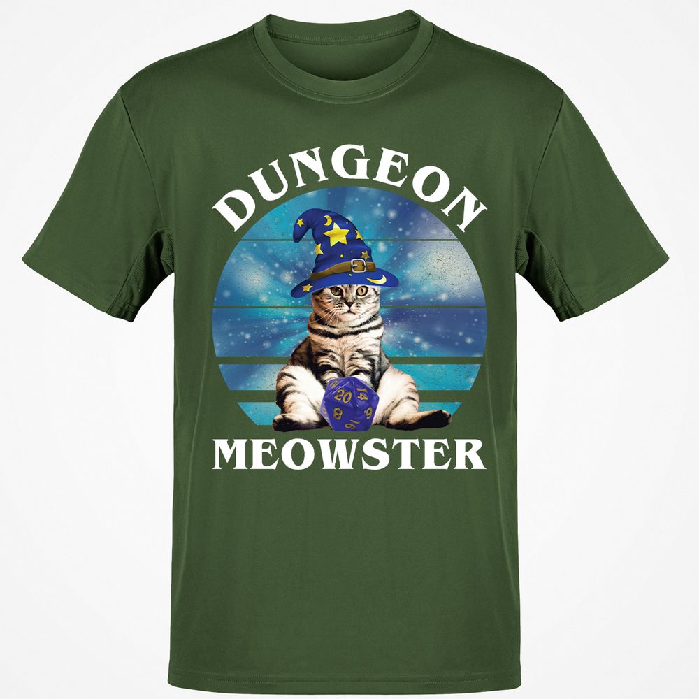 Dungeon Meowster Vintage T-Shirt - Military Green - 6