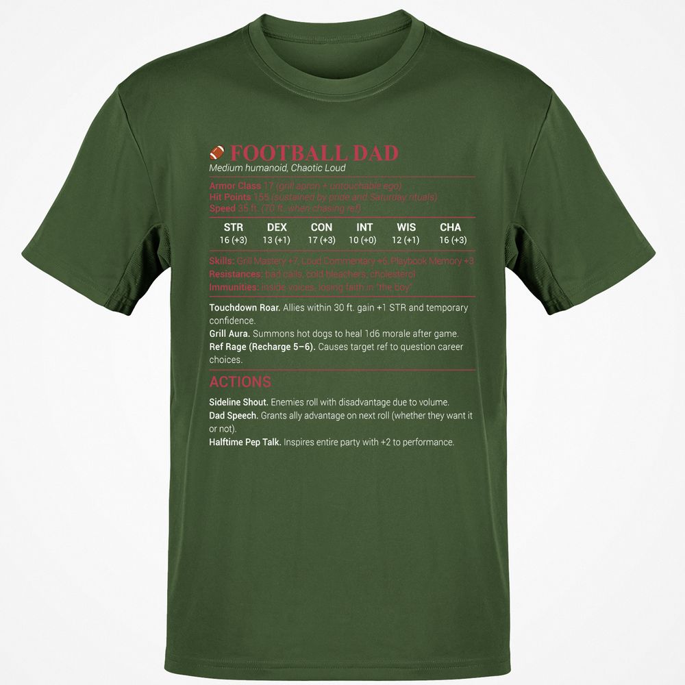 Football Dad Classic Unisex T-Shirt - Military Green - 6