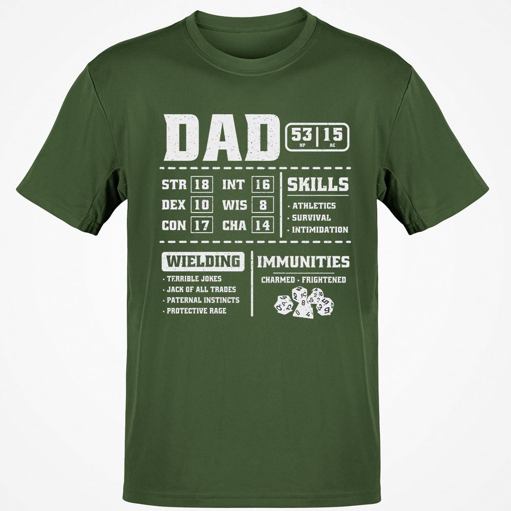 Dad Stat Block 2 Classic Unisex T-Shirt - Military Green - 6