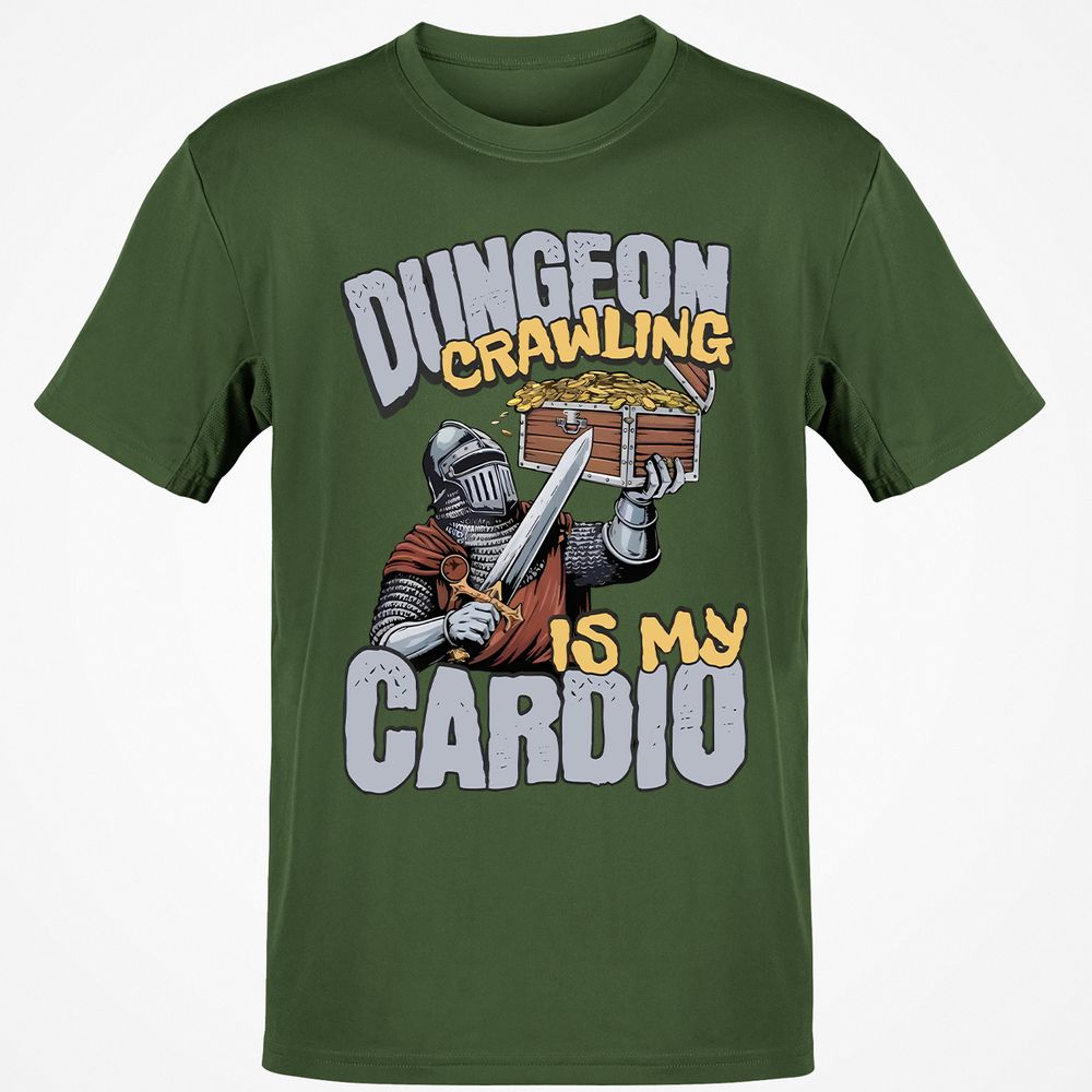 Dungeon Crawling Is My Cardio Classic Unisex T-Shirt - Military Green - 6