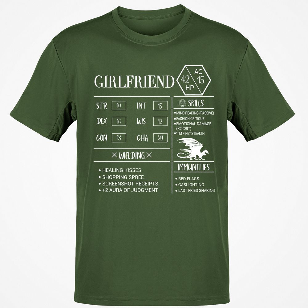 Girlfriend Stats Classic Unisex T-Shirt - Military Green - 6