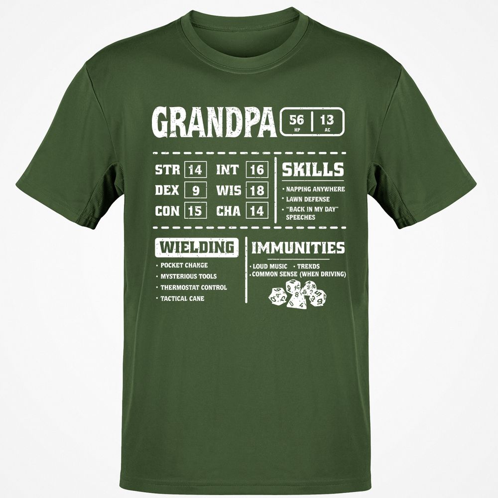 Grandpa Stats 2 Classic Unisex T-Shirt - Military Green - 6