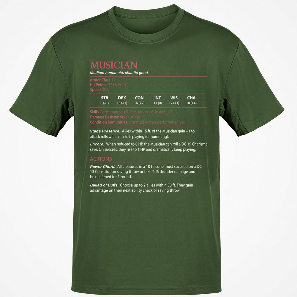 Musician Stats - Military Green - 6