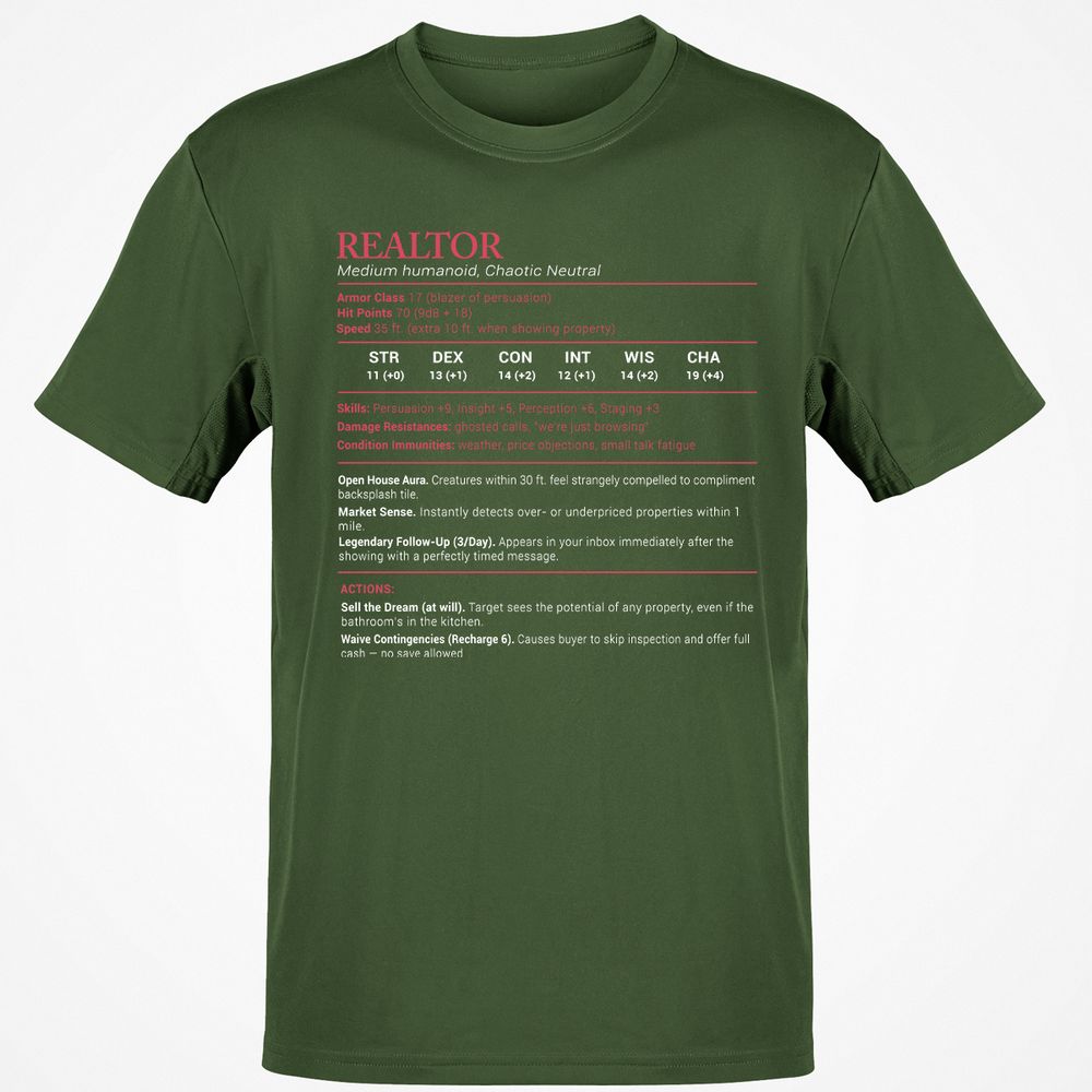 Realtor Stats Classic Unisex T-Shirt - Military Green - 6
