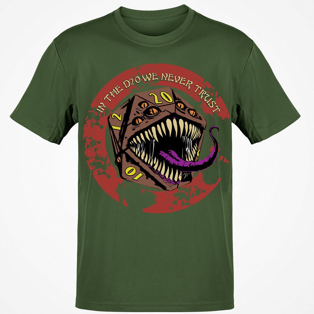 In The D20 We Never Trust Classic Unisex T-Shirt - Military Green - 6