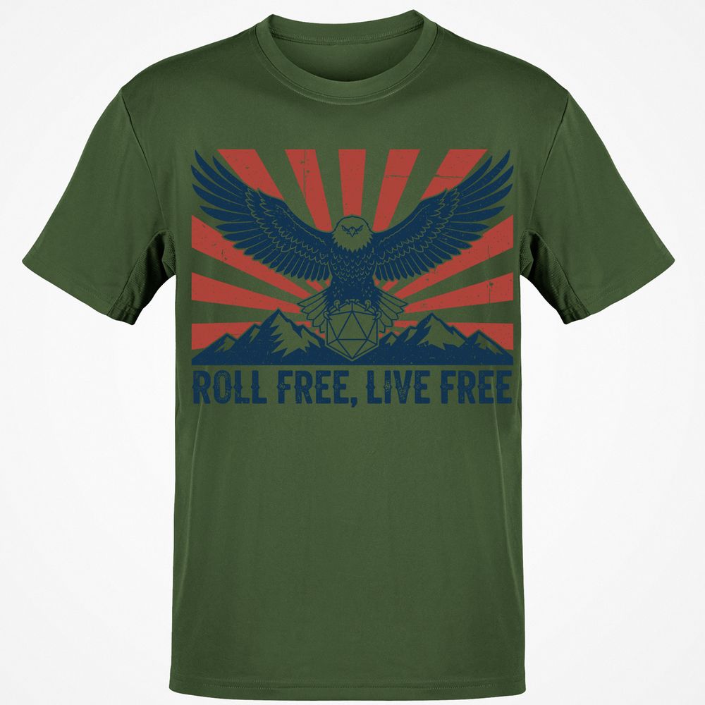 Roll Free, Live Free Classic Unisex T-Shirt - Military Green - 6