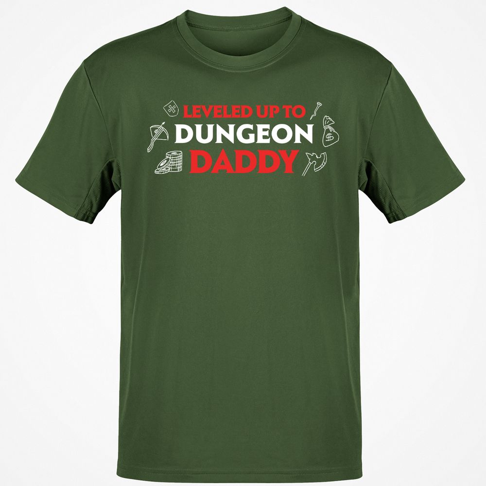 Leveled Up To Dungeon Daddy T-Shirt - Military Green - 6
