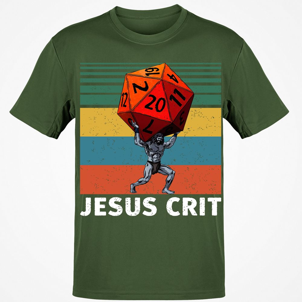 Jesus Crit Classic Unisex T-Shirt - Military Green - 6