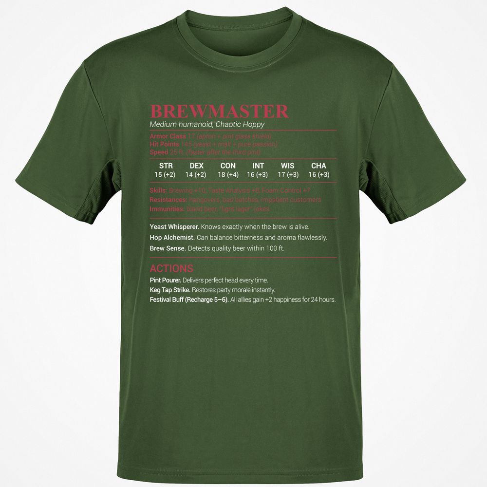Brewmaster Classic Unisex T-Shirt - Military Green - 6
