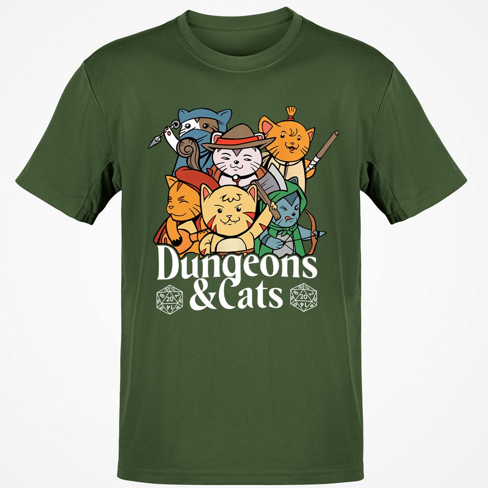 Dungeons & Cats Classic Unisex T-Shirt - Military Green - 6