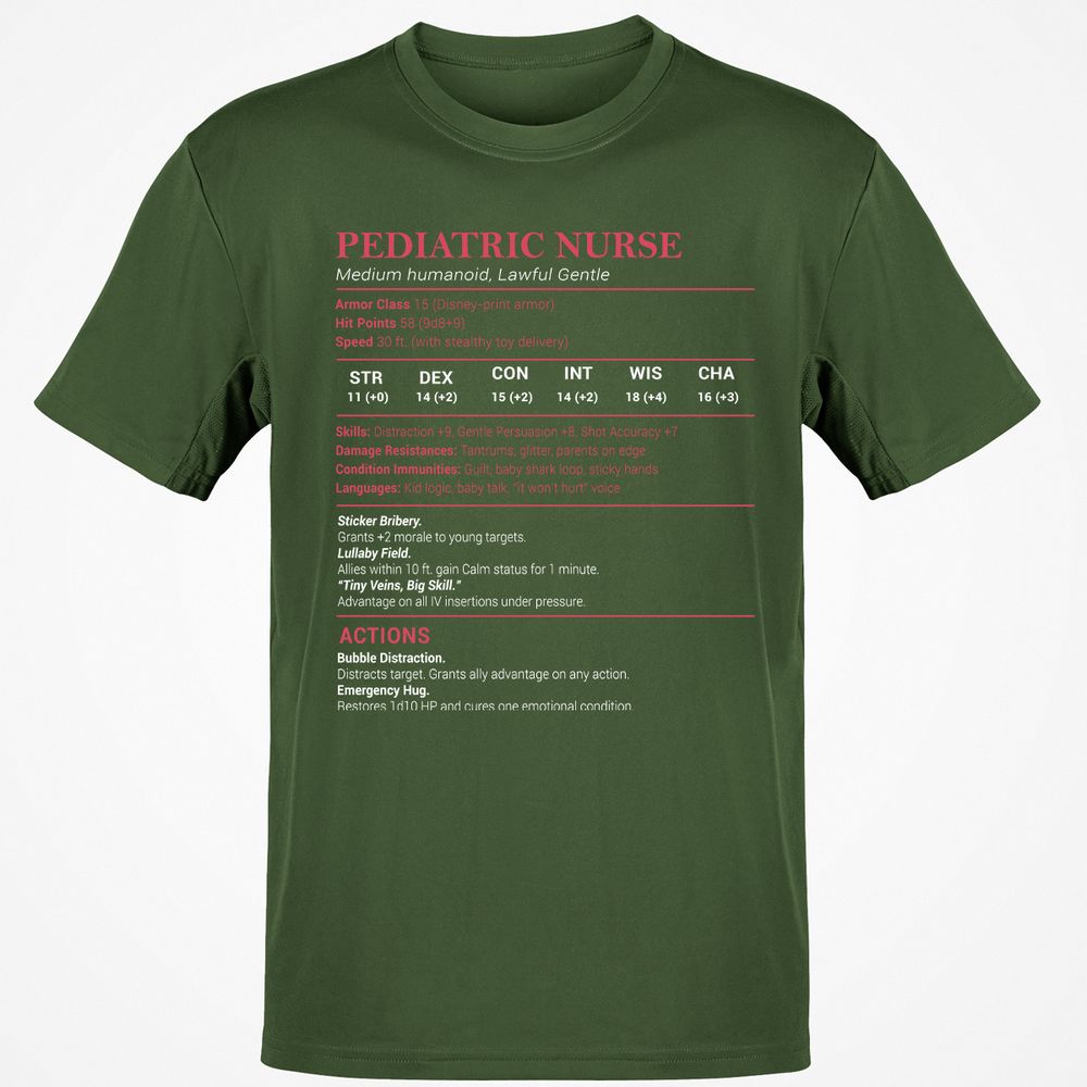 Pediatric Nurse Classic Unisex T-Shirt - Military Green - 6