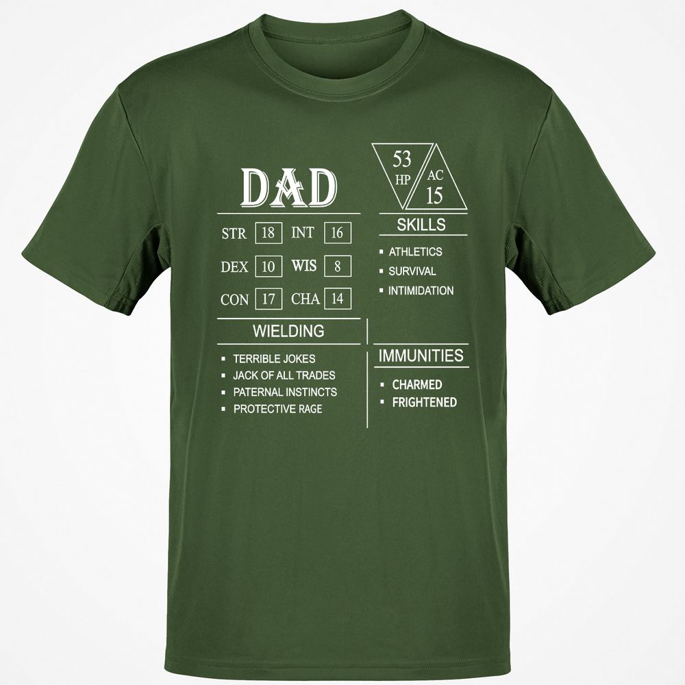 Dad Stat Block Classic Unisex T-Shirt - Military Green - 6