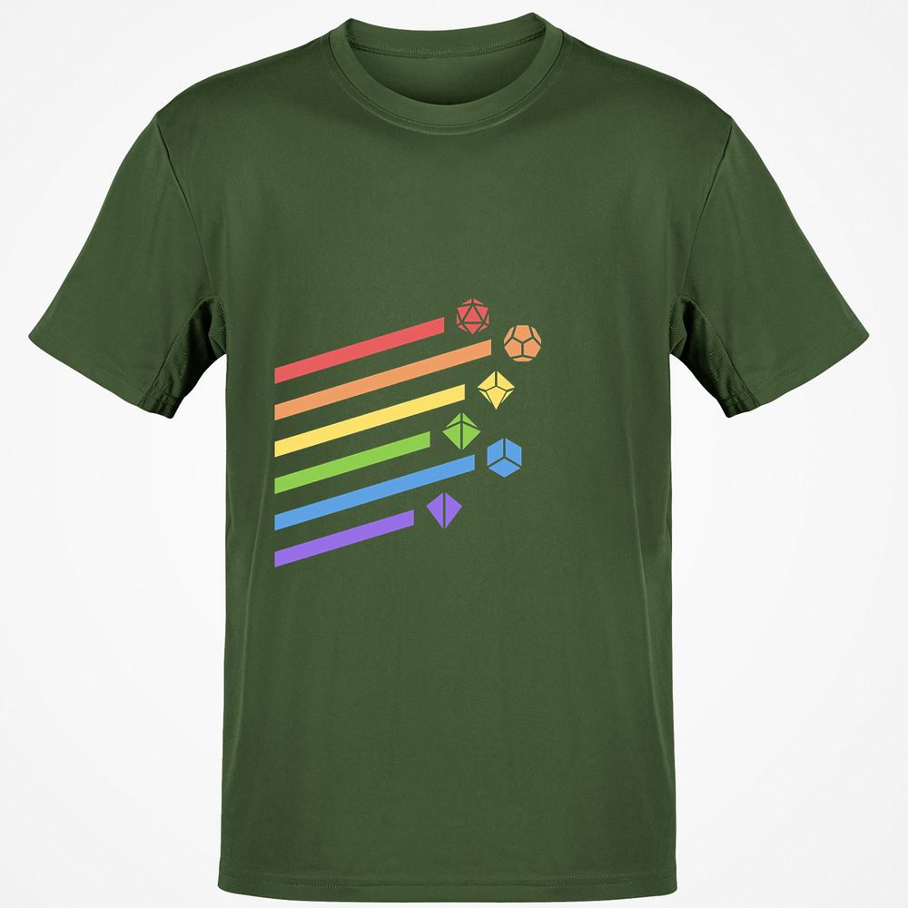Rainbow Dice Set T-Shirt - Military Green - 6