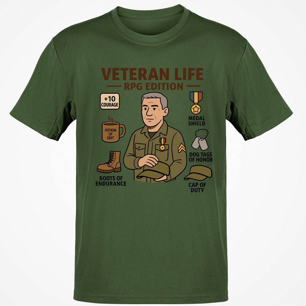 Veteran Life RPG Edition Classic Unisex T-Shirt - Military Green - 6