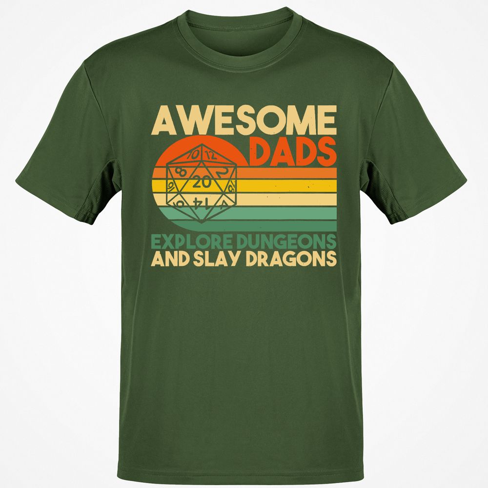 Awesome Dads Explore Dungeons Classic Unisex T-Shirt - Military Green - 6