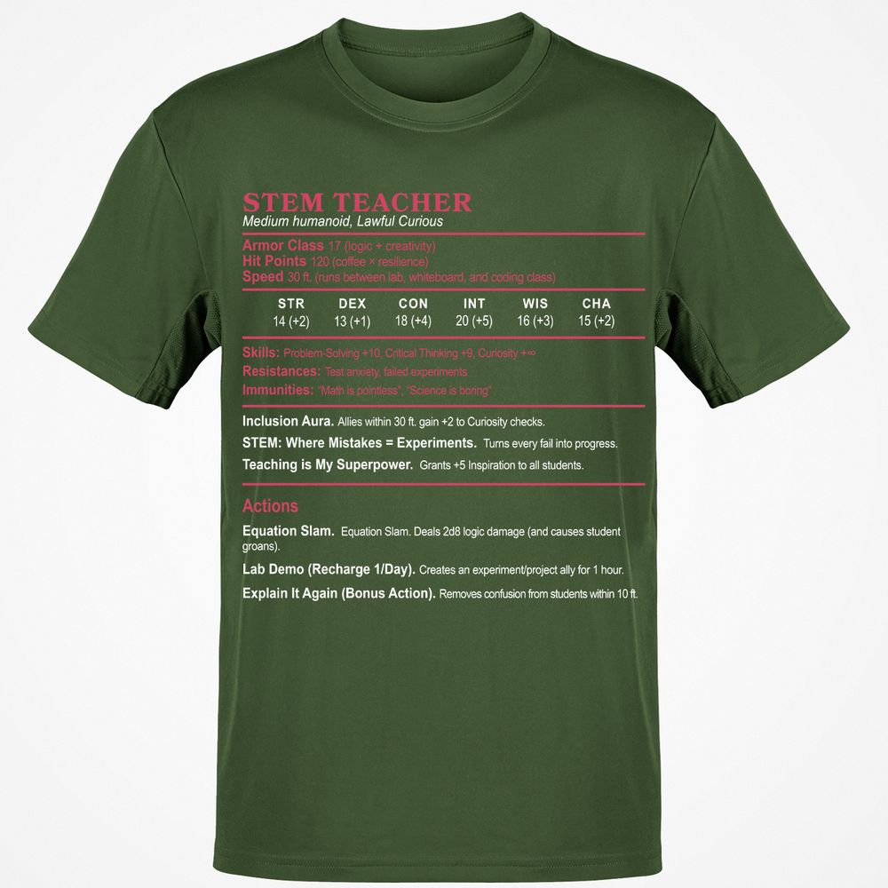 STEM TEACHER Classic Unisex T-Shirt - Military Green - 6