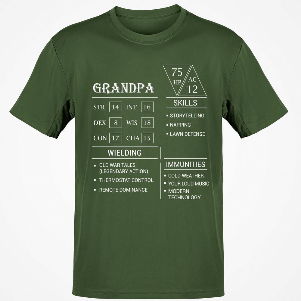 Grandpa Stats Classic Unisex T-Shirt - Military Green - 6