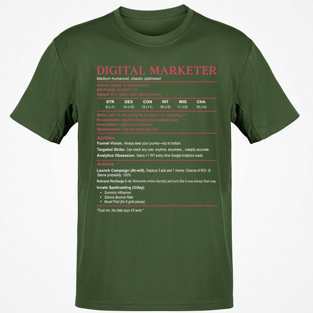 Digital Marketer Stats Classic Unisex T-Shirt - Military Green - 6