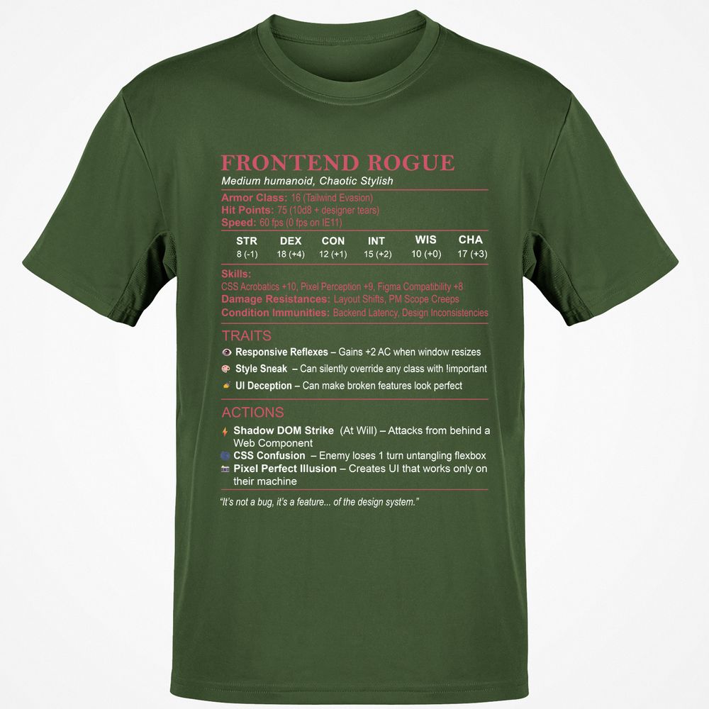 Frontend Rogue Classic Unisex T-Shirt - Military Green - 6