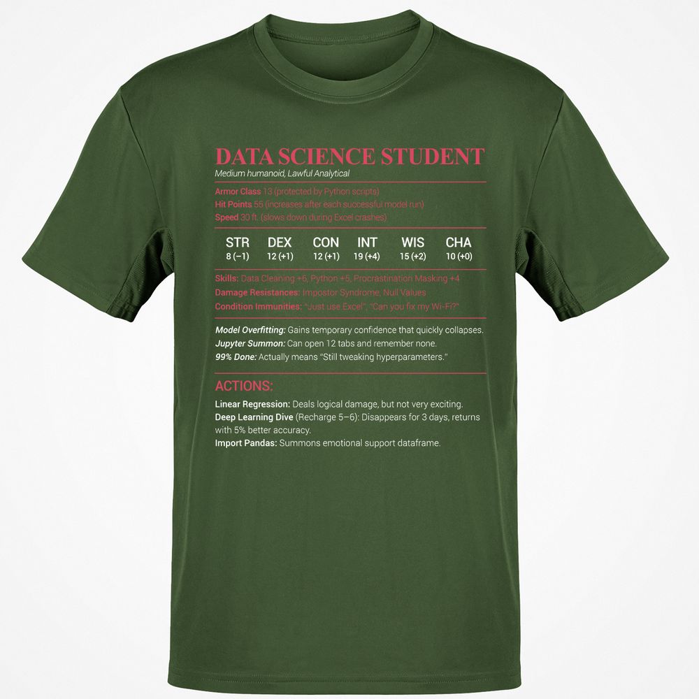 Data Science Student Classic Unisex T-Shirt - Military Green - 6