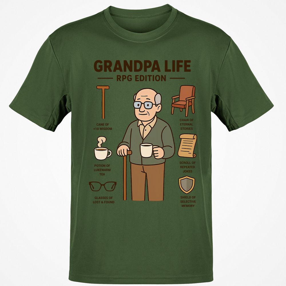 Grandpa Life RPG Edition Classic Unisex T-Shirt - Military Green - 6