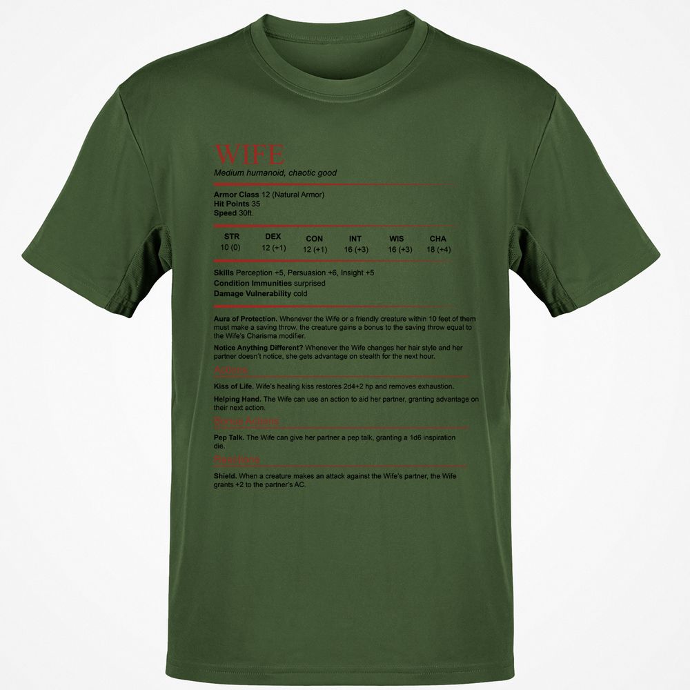 Wife White Classic Unisex T-Shirt - Military Green - 6