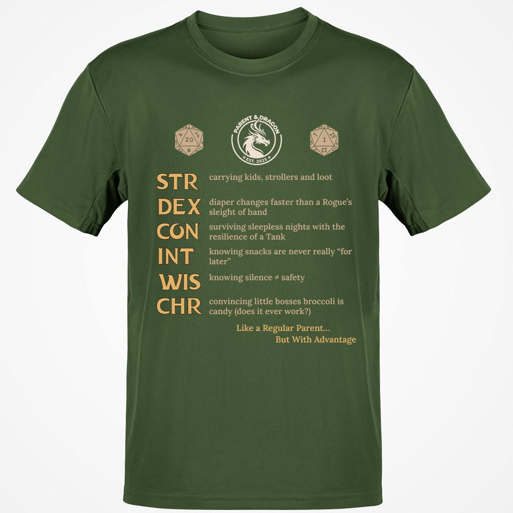 Parent & Dragon RPG Stats - Military Green - 6