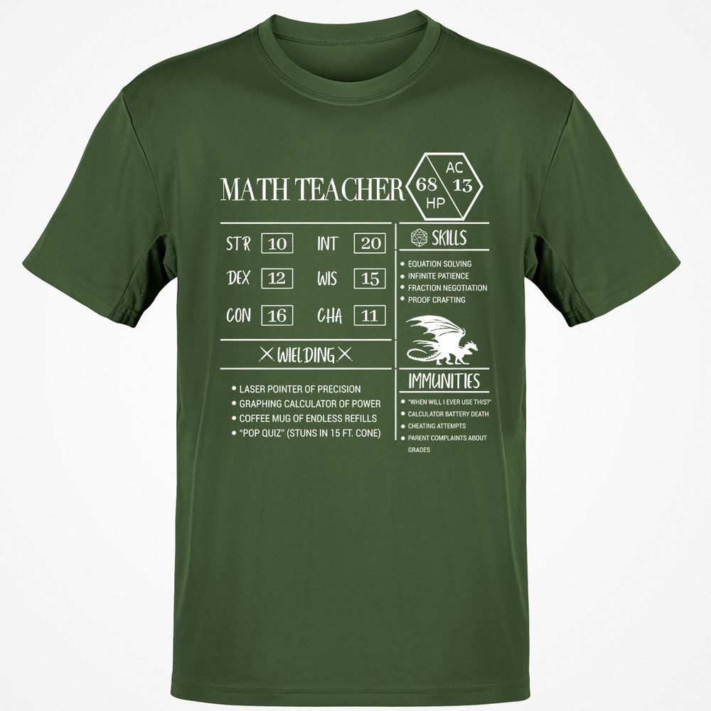 Math Teacher New Classic Unisex T-Shirt - Military Green - 6