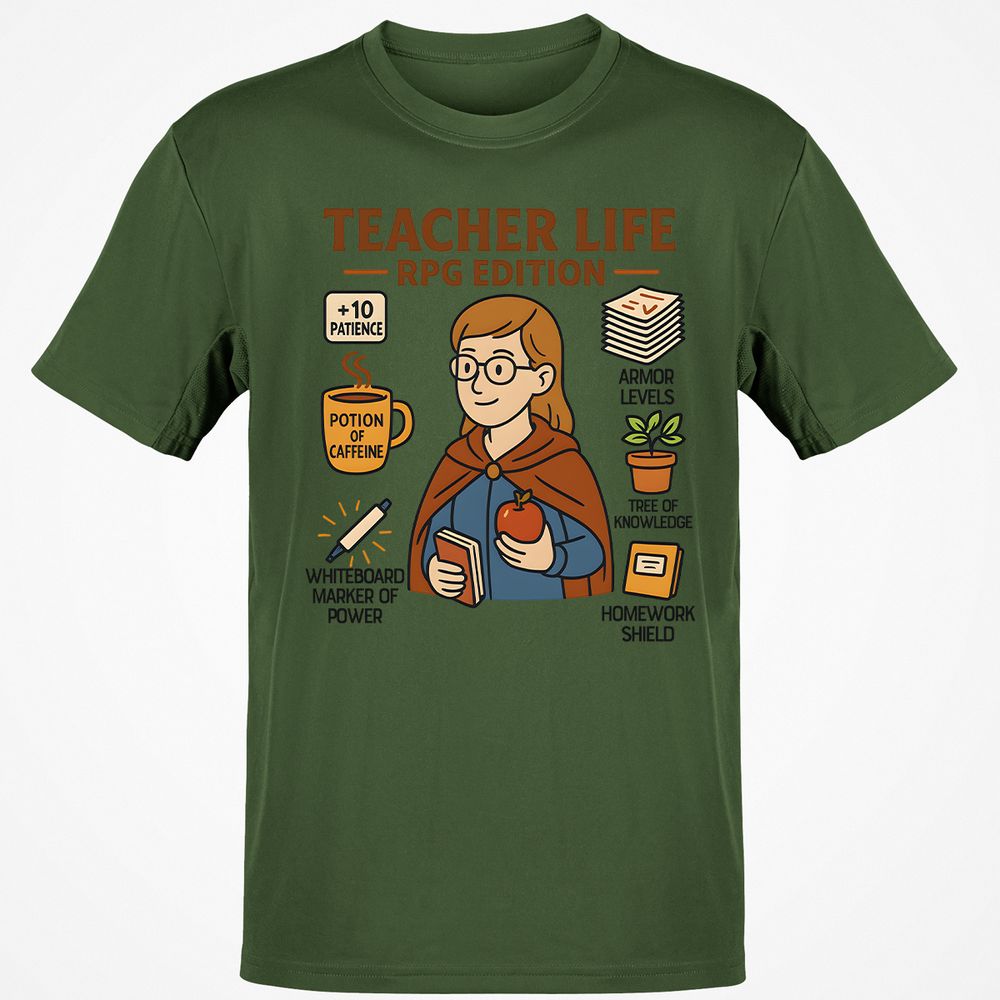 Teacher Life RPG Edition Classic Unisex T-Shirt - Military Green - 6