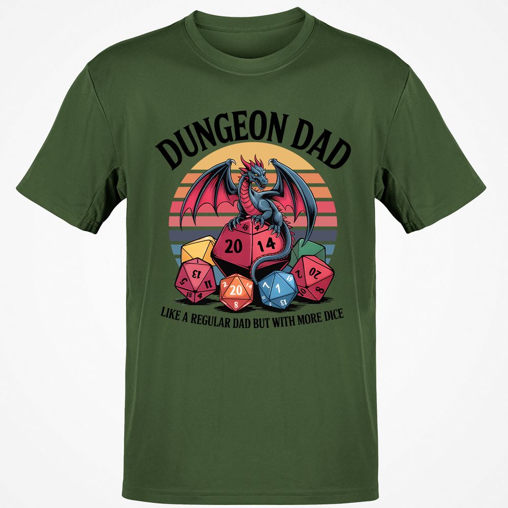 Dungeon Dad With More Dice Classic Unisex T-Shirt - Military Green - 6