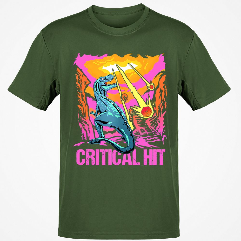 Dinosaur Critical Hit Classic Unisex T-Shirt - Military Green - 6
