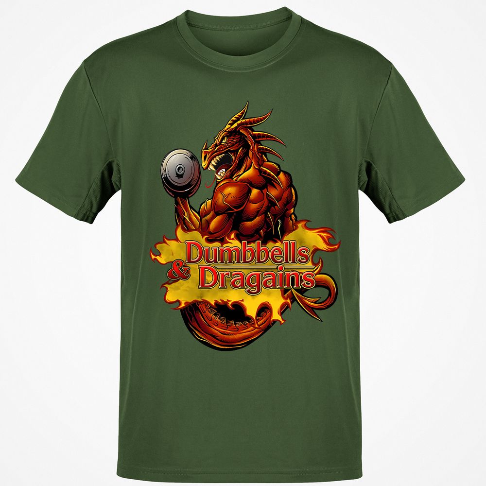 Dumbbells & Dragains Classic Unisex T-Shirt - Military Green - 6