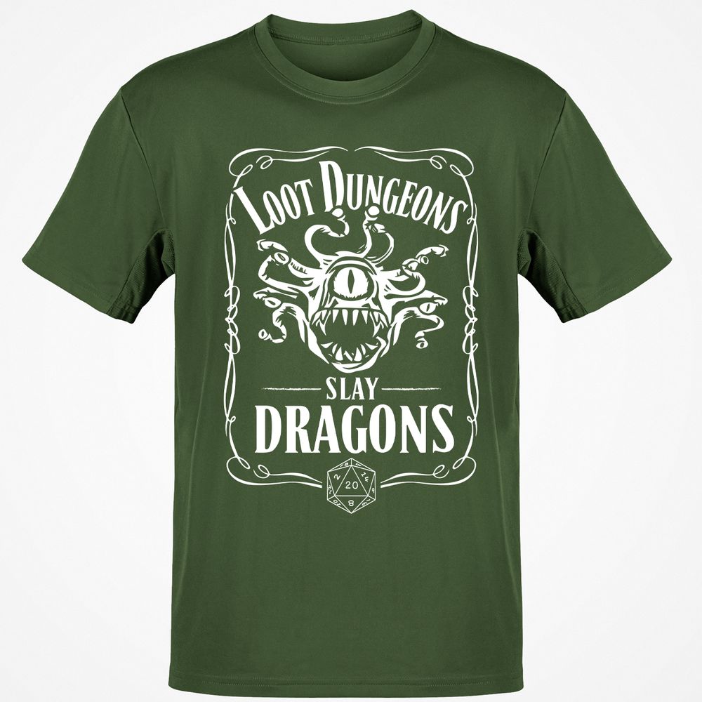 Loot Dungeon Slay Dragons Classic Unisex T-Shirt - Military Green - 6