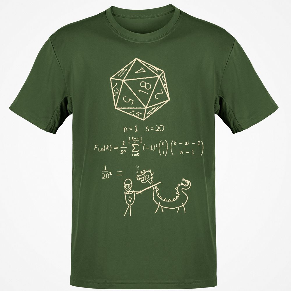 Science Of20 Sided Dice Classic Unisex T-Shirt - Military Green - 6