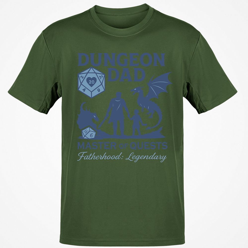 Dungeon Dad Master Of Quests Classic Unisex T-Shirt - Military Green - 6