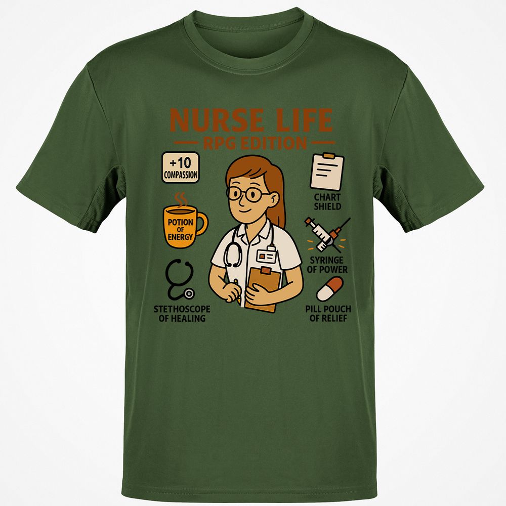 Nurse Life RPG Edition Classic Unisex T-Shirt - Military Green - 6