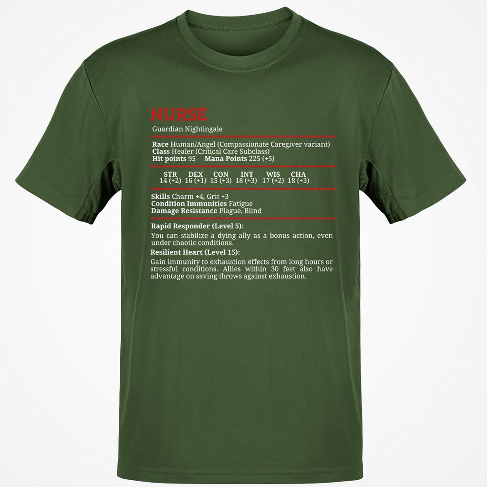 Nurse Stats Classic Unisex T-Shirt - Military Green - 6