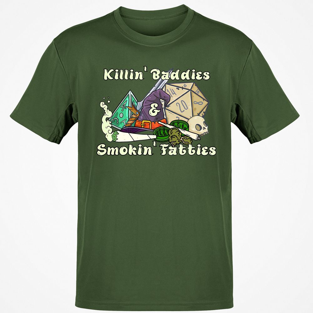 Killin' Baddies Smokin' Fatties Classic Unisex T-Shirt - Military Green - 6
