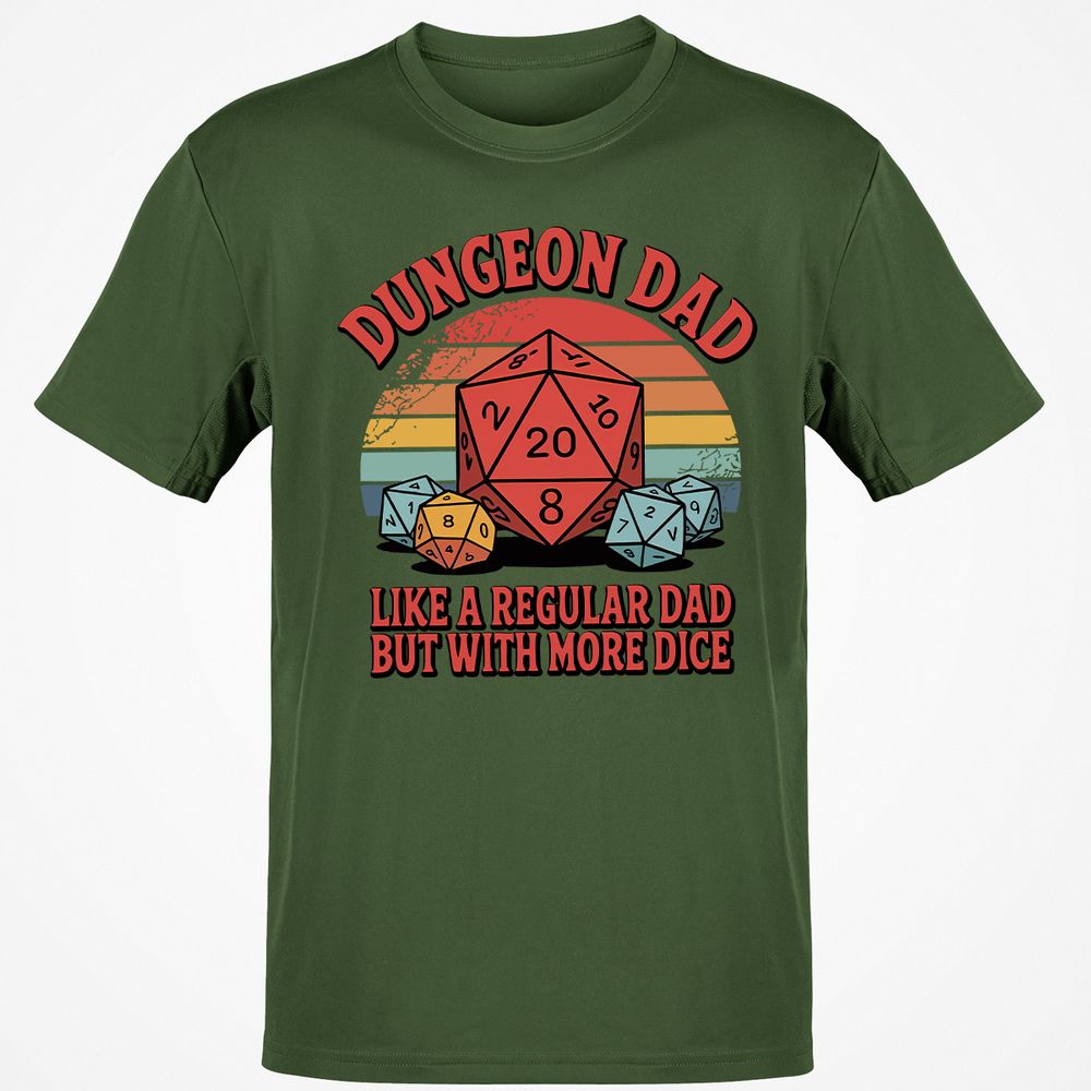 Dungeon Dad With More Dice Classic Unisex T-Shirt - Military Green - 6