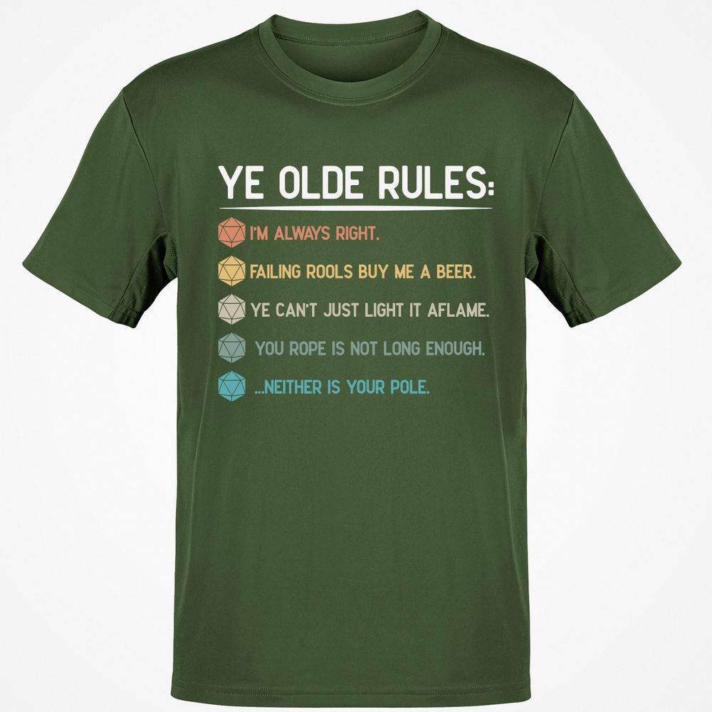 Dungeon Master Rules – Ye Olde RPG Classic Unisex T-Shirt - Military Green - 6