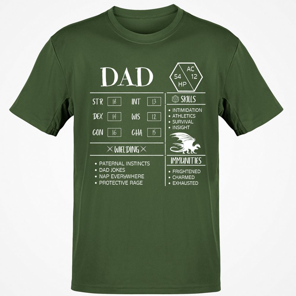Dad Stats 2 Classic Unisex T-Shirt - Military Green - 6