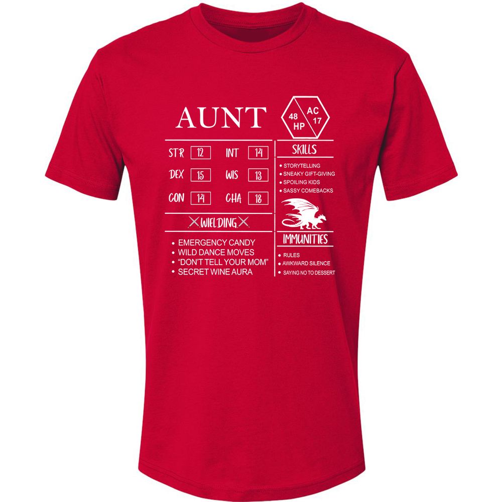 Aunt Stats Premium Unisex T-Shirt - Red - 6