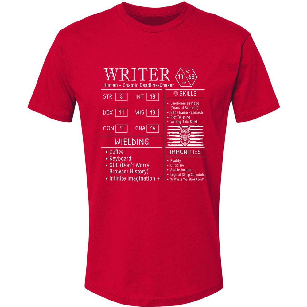 Writer Stats New Premium Unisex T-Shirt - Red - 6