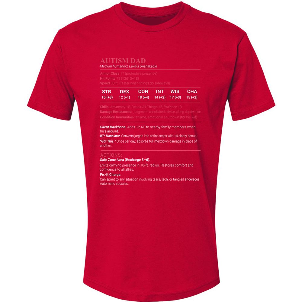 Autism Dad Premium Unisex T-Shirt - Red - 6